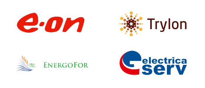 Exemple de clienți din portofoliu: E.ON, Trylon, Energofor și Electrica Serv